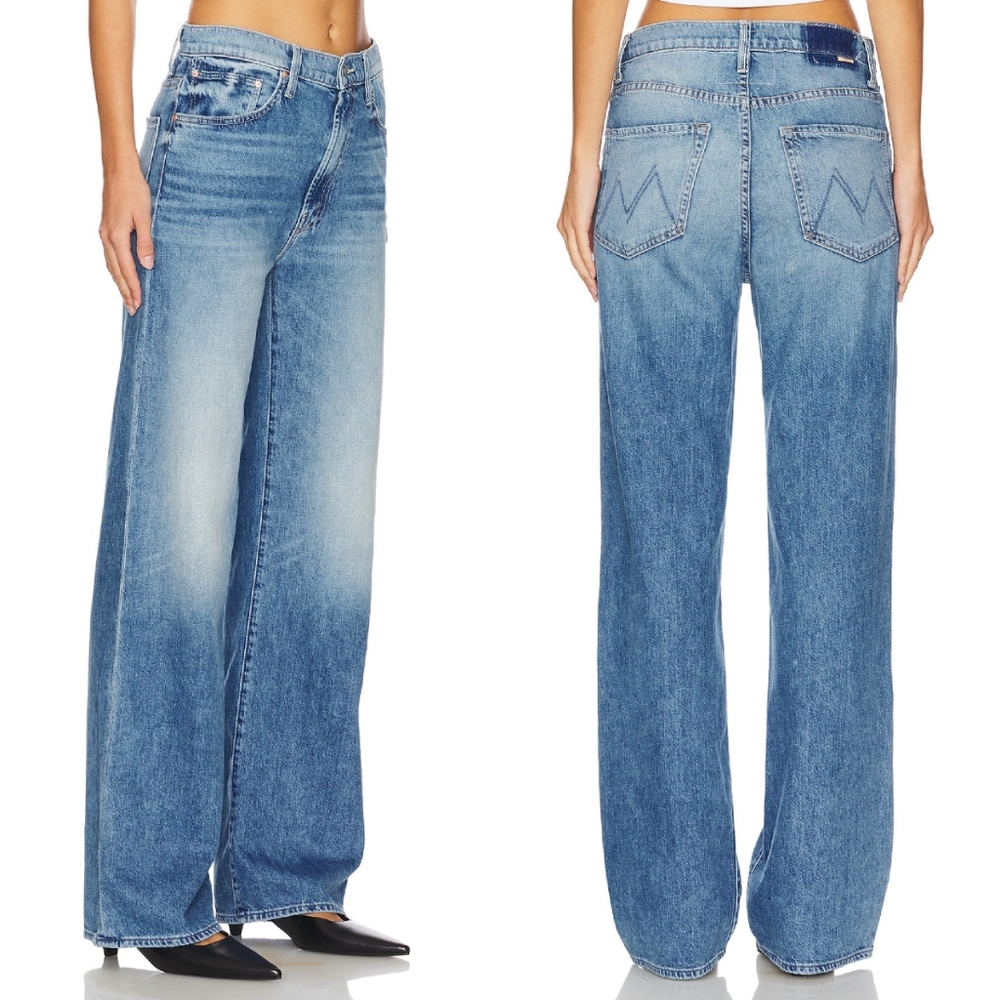 NWT Mother Denim The Dodger Sneak Wide Leg Blue Jeans 27 Tomorrow Never Knows - Picture 6 of 16